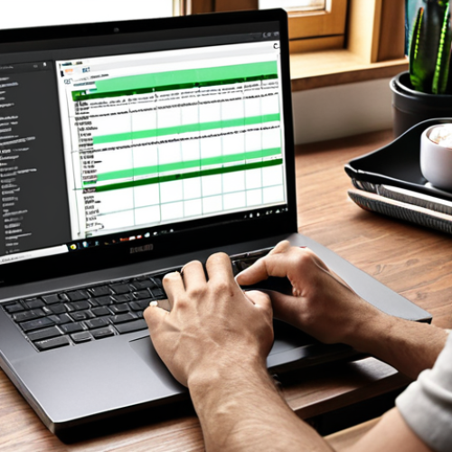 Home 7 **
A person thoughtfully creating a list of desired features and a budget for a new laptop. The scene shows a notepad or digital device with bullet points like "long battery life," "fast processor," and a budget amount. The background suggests a cozy home office setting.
**